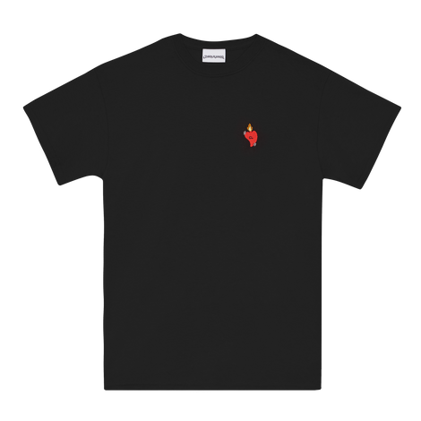 T-shirt - Noir - broderie "cœur"