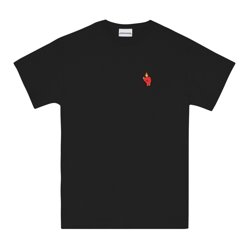 T-shirt - Noir - broderie "cœur"